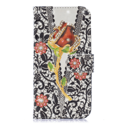 Samsung Galaxy S7 edge plånboksfodral wallet  3D -Rosebud multifärg