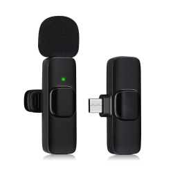 Mikrofon Trådlös Bluetooth Mobiltelefon Minimikrofon för inspelning av videoinspelning YouTubeStreaming/Vlogg, brusreducering (USB-C med 1 Mic)