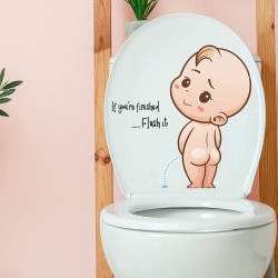 Tecknad skurk toalett klistermärken Vattentät väggkonst skylt dekor