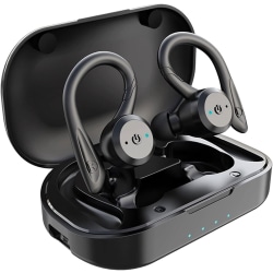 Bluetooth -hörlurar med IPX7 vattentäta för löpning, svart