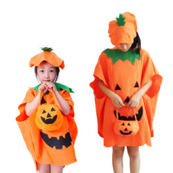 Barn och vuxna Halloween-pumpadräkt PumpkSLIN-cosplay-kläder med hattpaket (barn + vuxna)