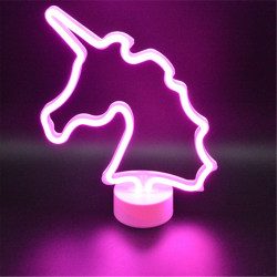 Rosa Unicorn LED Bordslampa Nattljus Hem Sovrum Inredning