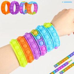 Barn Vuxna Push Pop It Fidget Toy Sensoriskt armband / armband Light blue light pink