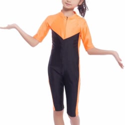 Baddräkt för flickor Cover baddräkt Modest Burkini Beachwear Orange