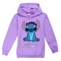 Barn Lilo Stitch Hoodie Sweatshirt Casual långärmad tröja purple 130cm