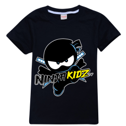 Barn Pojkar Tecknad 3d- print T-shirt Kortärmad Casual Söta Toppar black 140cm