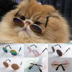 Rolig Pet Retro Söt Solglasögon Glasögon Transparent Hundkatt Gradient Powder