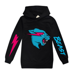 Mr Beast Lightning Cat Hoodie Sweatshirt Casual Sport Pullover black 160cm