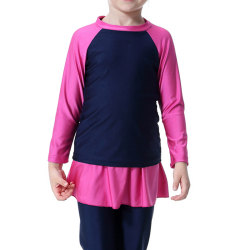 Barn Flickor Modest Swimwear Cover simdräkt Navy blue