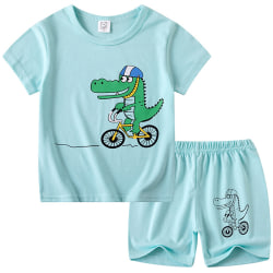 Barn Tecknad Kortärmad Casual Sport Topp + Shorts Kostym Cycling Dragon 100cm