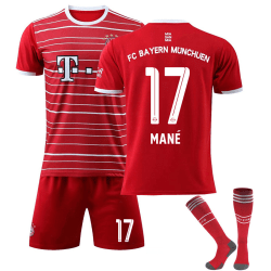 FC Bayern Munich Mane #17 Fotbollströja World Soccer Cup Set #17 8-9Y