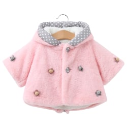 Toddler Baby Barn Flickor Rabbie Ear Hooded Coat Vinter Ytterkläder Pink 3-4 Years