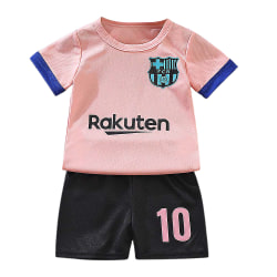 Fotbollströja för barn med kortärmade shorts Quick Dry Mesh dräkt Pink 100cm