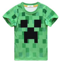 Barn Pojkar Minecraft 3d Print T-shirt Kortärmad Casual Toppar 120cm