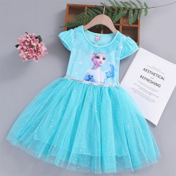 Frozen barnkläder Aisha Barnprinsessklänning Aisha lake blue 110cm