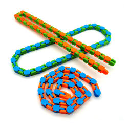 2st Flera förändringar Wacky Spacks Snake Fidget Toy Kid Gift orange&green 2pcs