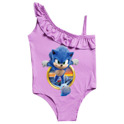 Girls Sonic Cartoon Baddräkt Baddräkt i ett stycke Beach Summer Purple 110cm