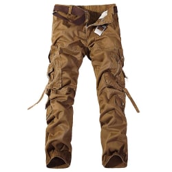 Men's Pocket Cargo Pants Brown 36