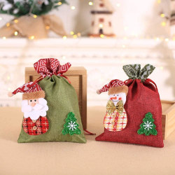 2-pack jultomten och snögubbe presentpåsar, återanvändbara band slips design julvaror påse