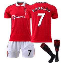 2022/23 Ny Manchester United fotbollströja för vuxna W RONALDO 7 Kids 28(150-160CM)