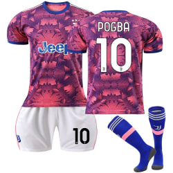 Juventus bortatröja säsongen 22/23 fotbollströja T-shirts C POGBA 10 Kids 26(140-150CM)