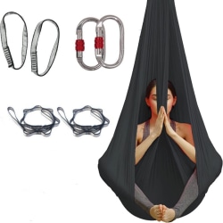 Aerial Yoga Hängmatta 5m Yards Premium Aerial Silk Tyg Yoga Swing för Antigravity Yoga Inversion Inkludera Daisy Chain,Ca