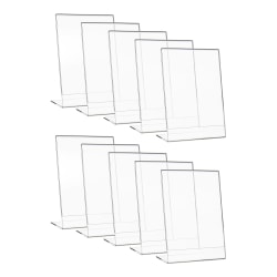 Lutad akrylbordsskärm - 10 delar - A5 porträttformat - Transparent