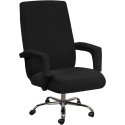 Cover - Universal avtagbart elastiskt cover för kontorsstol - Modernt stolsöverdrag - Tvättbart elastiskt cover - Svart - Storlek: Xl