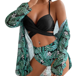 Triangel Halter Bikini Baddräkt för kvinnor green XL