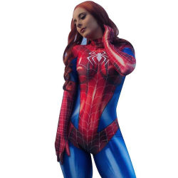 Spiderman Cosplay-kostym för kvinnor, Halloween påsk red M