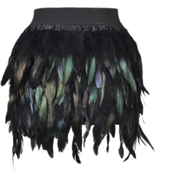 Dam Faux Feather A Line mini kjol black L