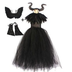 Barns Halloween svart gauzy klänning L