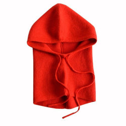 Vintermössor Varm Hooded Scarf Hat Pullover Stickad Beanie Hat Red