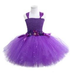 Fairy kostym för flickor klänning set födelsedag Halloween purple just dress 120cm