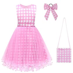 Klänningar med rosa mesh -kjol för barn med gratis tillbehör Style 3 140CM
