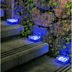 Solar Brick Lights Utomhus Landskap Light Ice Cube Light blue