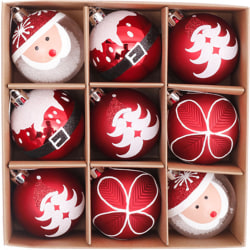 9 julhängande boll med fyllda delikata dekorationer