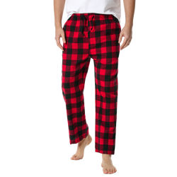 Supermjuka pyjamasbyxor i bomull för män red XL