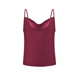 Damer Silk Satin Camisole Cami Vanlig Strappy Vest Top T-Shirt red XL