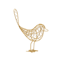 Hantverk Fågel Dekorativ statyett i metall Heminredning Presentleksak gold