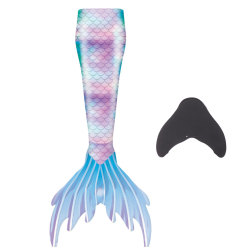 Mermaid Tails för simning för barn och vuxna med Monofin light blue 140