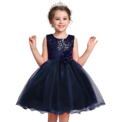 Barnbal Balklänning flicka Spets Tyll Princess Dress blue 160cm