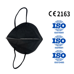 100st CE-Märkt FFP2 N95 Medicorum svart munskydd ansiktsmasker M Svart