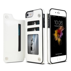 iPhone 6/6S Plus - Läderskal med Plånbok/Kortfack från NKOBEE Vit