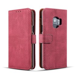 Elegant Retro-Fodral från LEMAN till Samsung Galaxy S9 Plus röd Röd