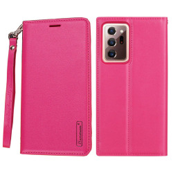 Samsung Galaxy Note 20 Ultra - Stilrent (Hanman) Plånboksfodral Rosaröd