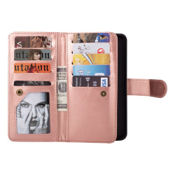 Elegant Fodral med plånbok för Samsung Galaxy S9 Roséguld