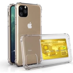 iPhone 11 Pro Max - Skyddande Silikonskal med Kortfack (FLOVEME) Transparent/Genomskinlig