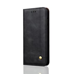LEMAN Stilrent Plånboksfodral för Samsung Galaxy A6 Plus Svart