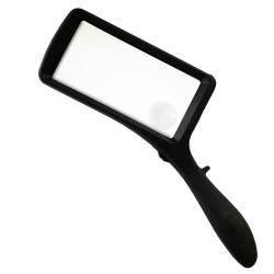 Handhållet rektangulärt förstoringsglas med handtag och LED-Lamp Transparent